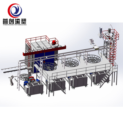 خرید دستگاه روتومولدینگ شاتل چند بازو برای محصولات پلاستیکی PE PP HDPE LDPE LLDPE online manufacture