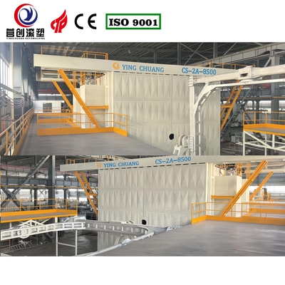 دستگاه روتومولدینگ شاتل Yingchuang Roto CS-2A-8500 با بازوهای O، مورد استفاده برای محصولات روتومولدینگ در مقیاس بزرگ