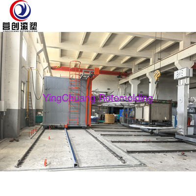 YINGCHUANG CS-3A-3500 سه بازوی شاتل روتومولدینگ تجهیزات، ماشین قالب گیری چرخشی با گاز اتوماتیک برای محصولات پلاستیکی پلی اتیلن توخالی بزرگ